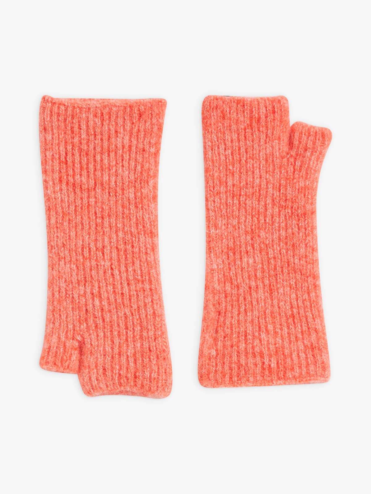 orange alpaca Annie fingerless gloves