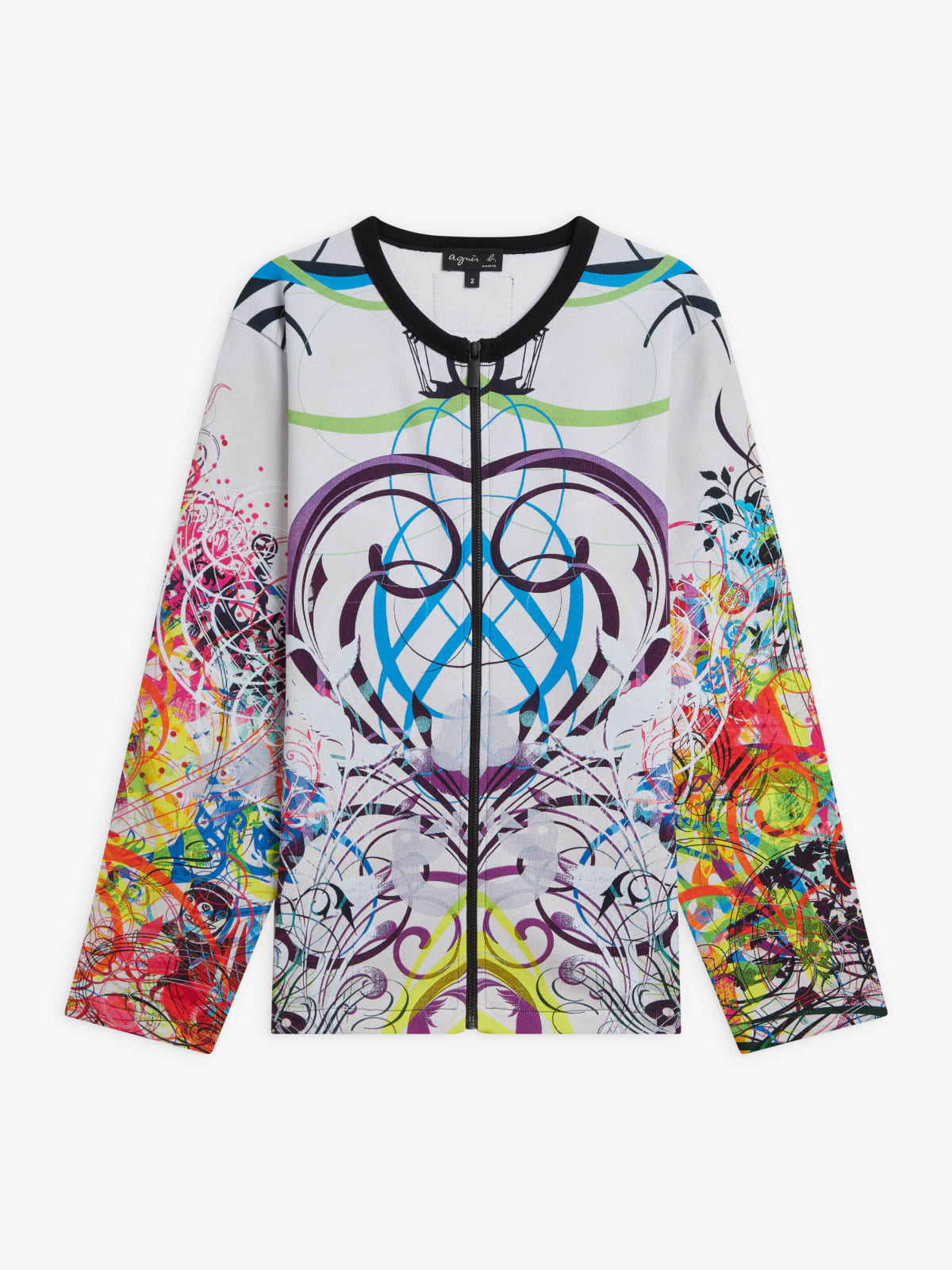 cardigan Zip en jersey de coton artiste Ryan McGinness 