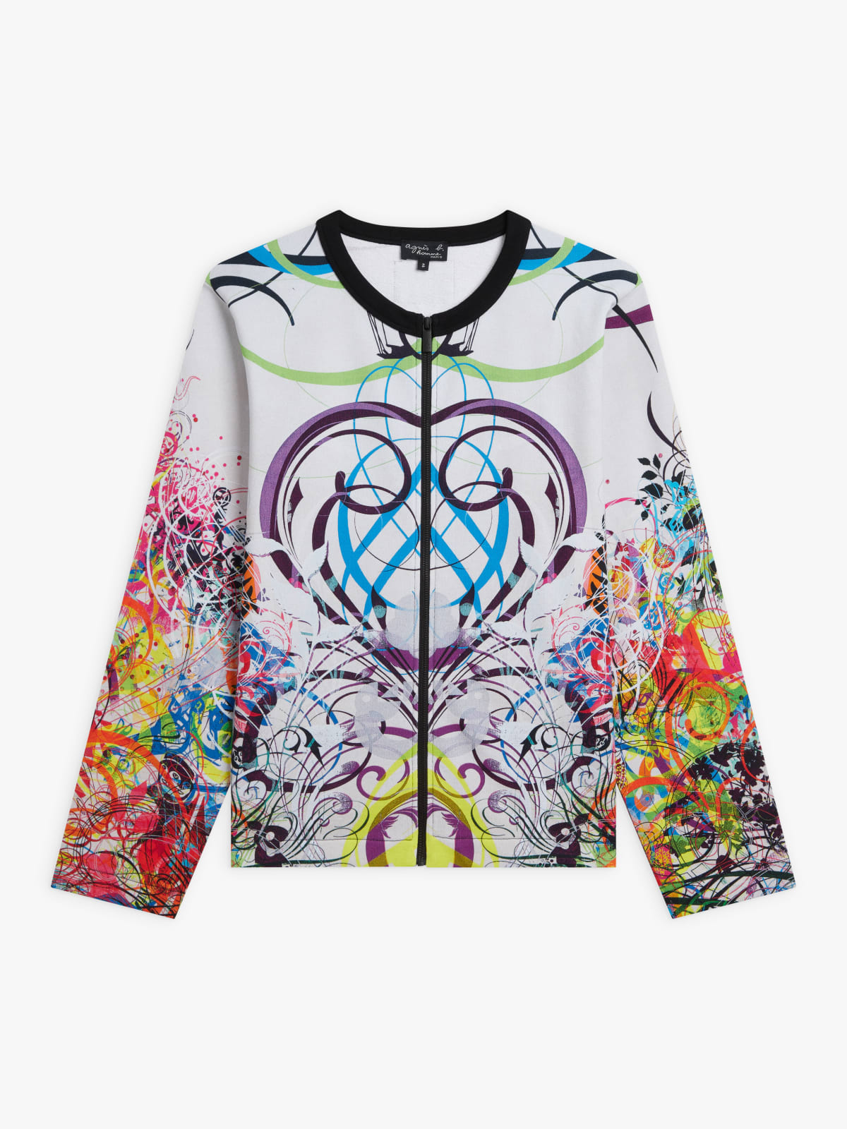 cardigan Zip en jersey de coton artiste Ryan McGinness 