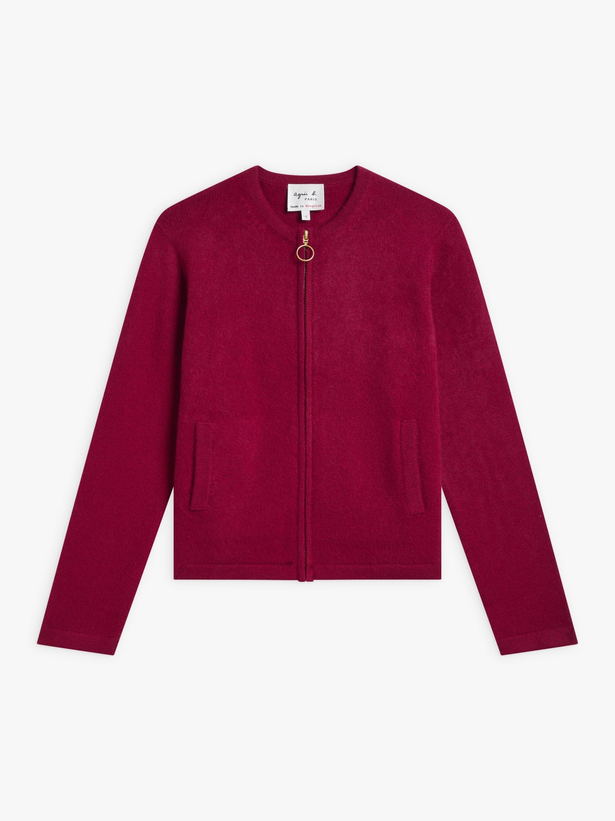 red cashmere Zip pocket cardigan red cashmere Zip pocket cardigan