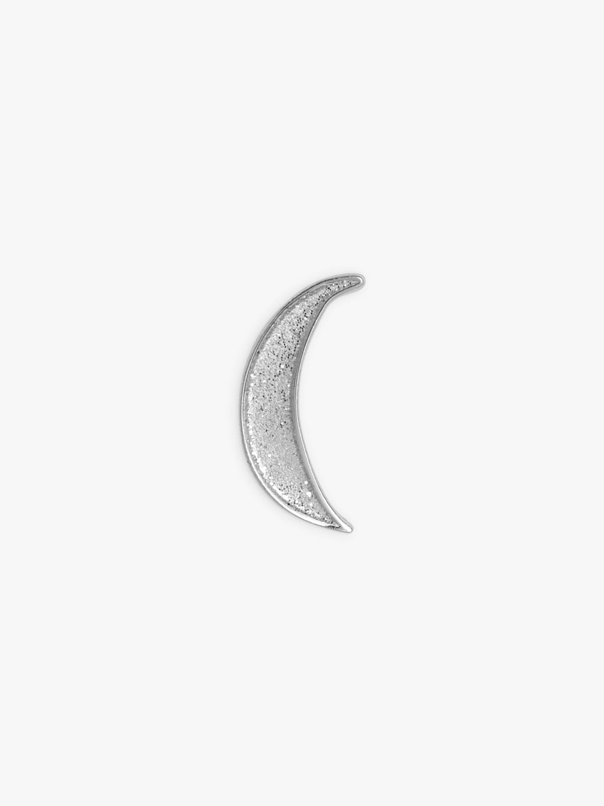 silver iron Lune Glitter lapel pin