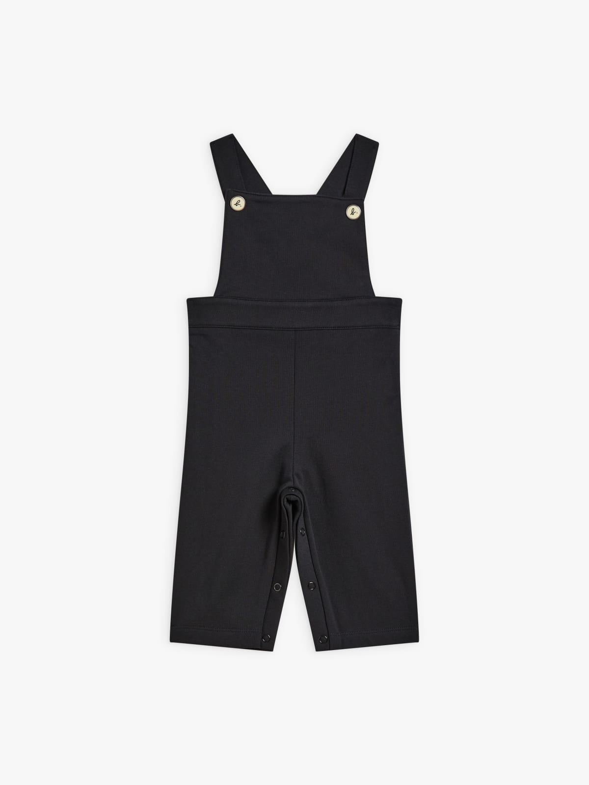 black  cotton fleece dungarees