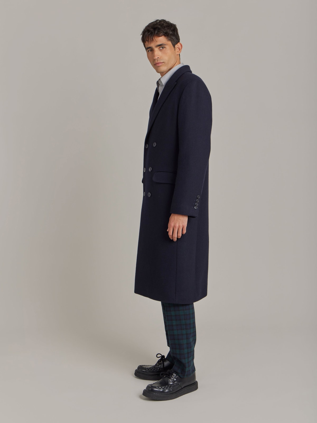 blue wool twill coat blue wool twill coat