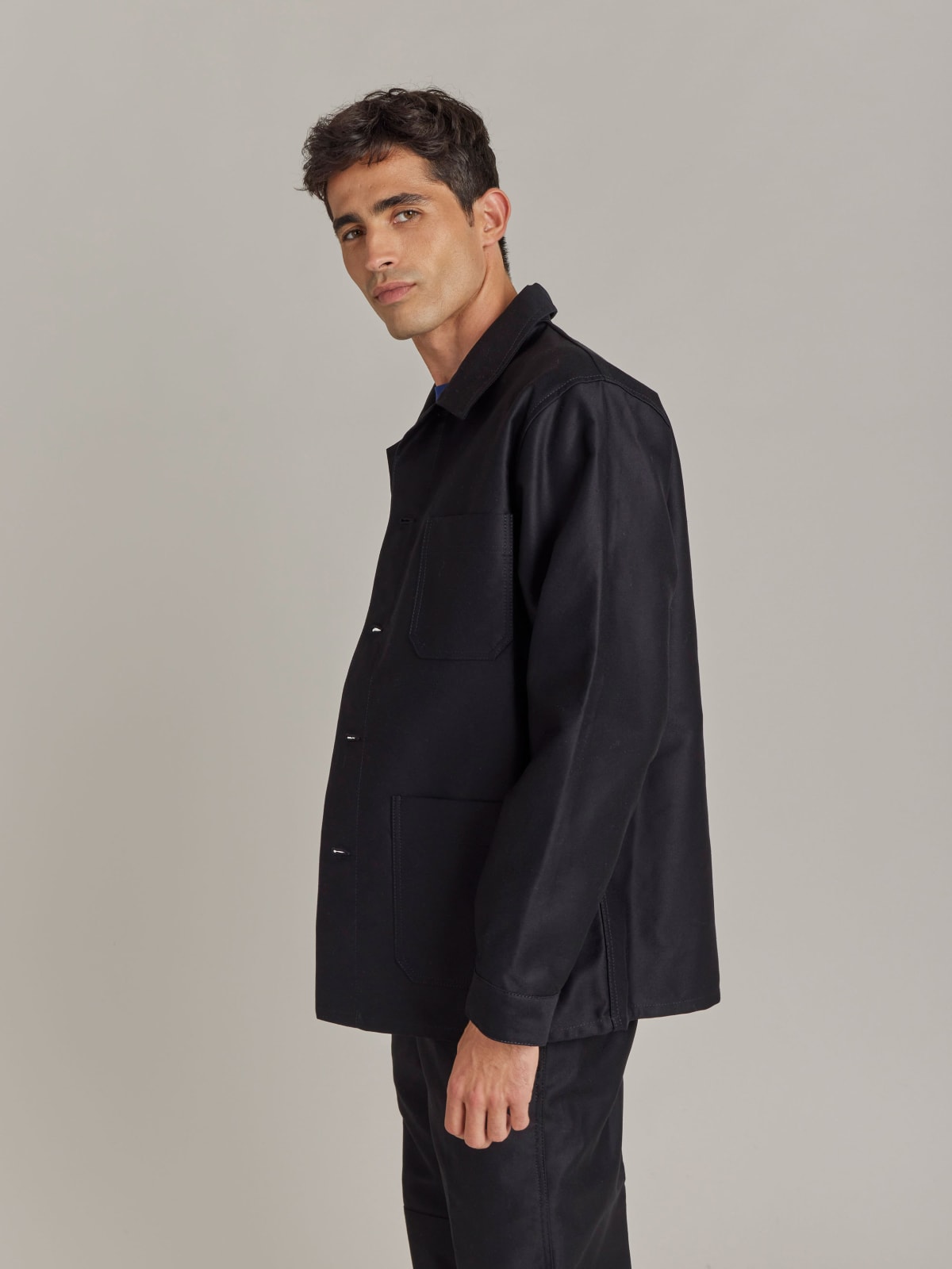 black cotton men's jacket agnès b. x Dolmen black cotton men's jacket agnès b. x Dolmen