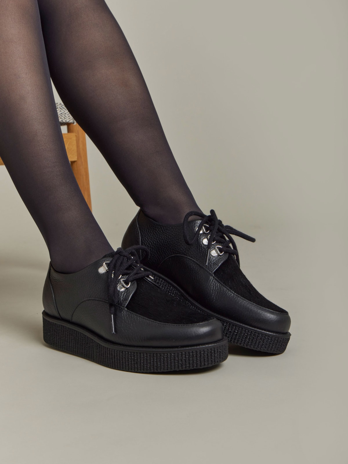 black Amy creepers cowhide leather black Amy creepers cowhide leather