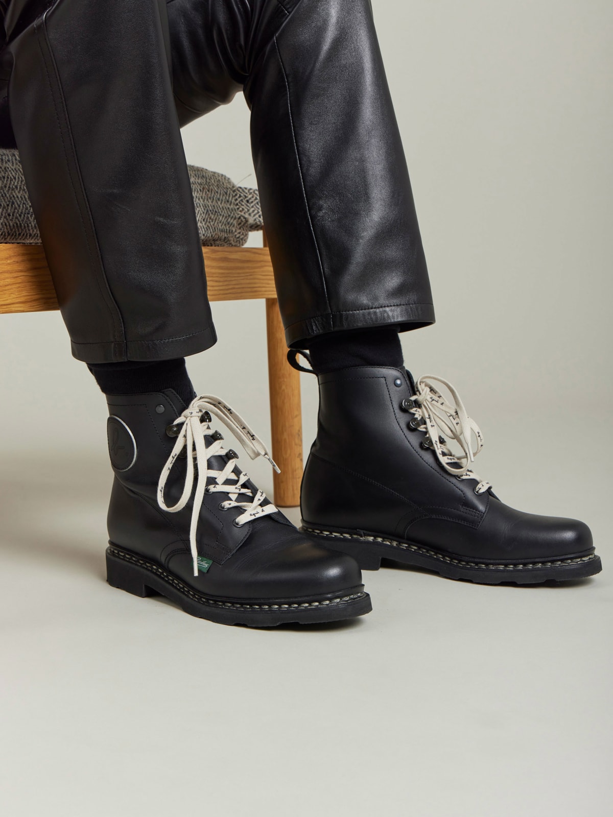 black leather boots Paraboot pour agnès b. black leather boots Paraboot pour agnès b.