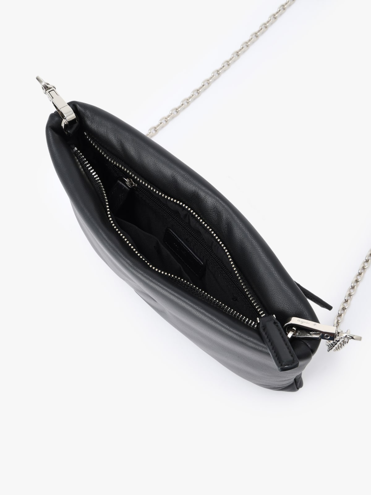 Black  lined leather bag image number 4