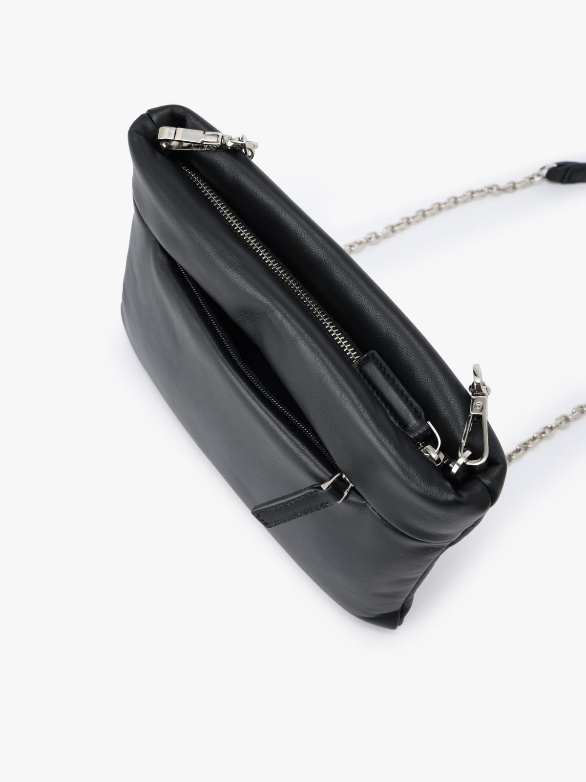 Black  lined leather bag image number 5