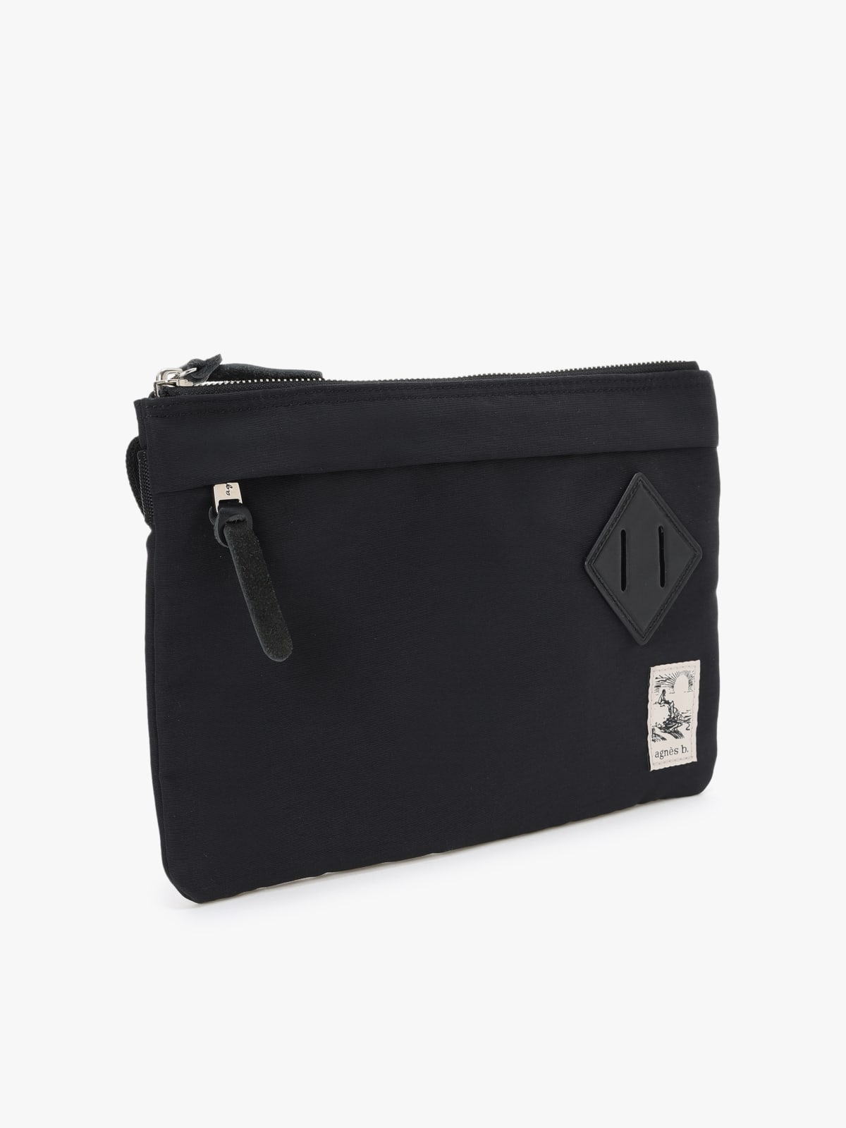 black cotton shoulder bag image number 2