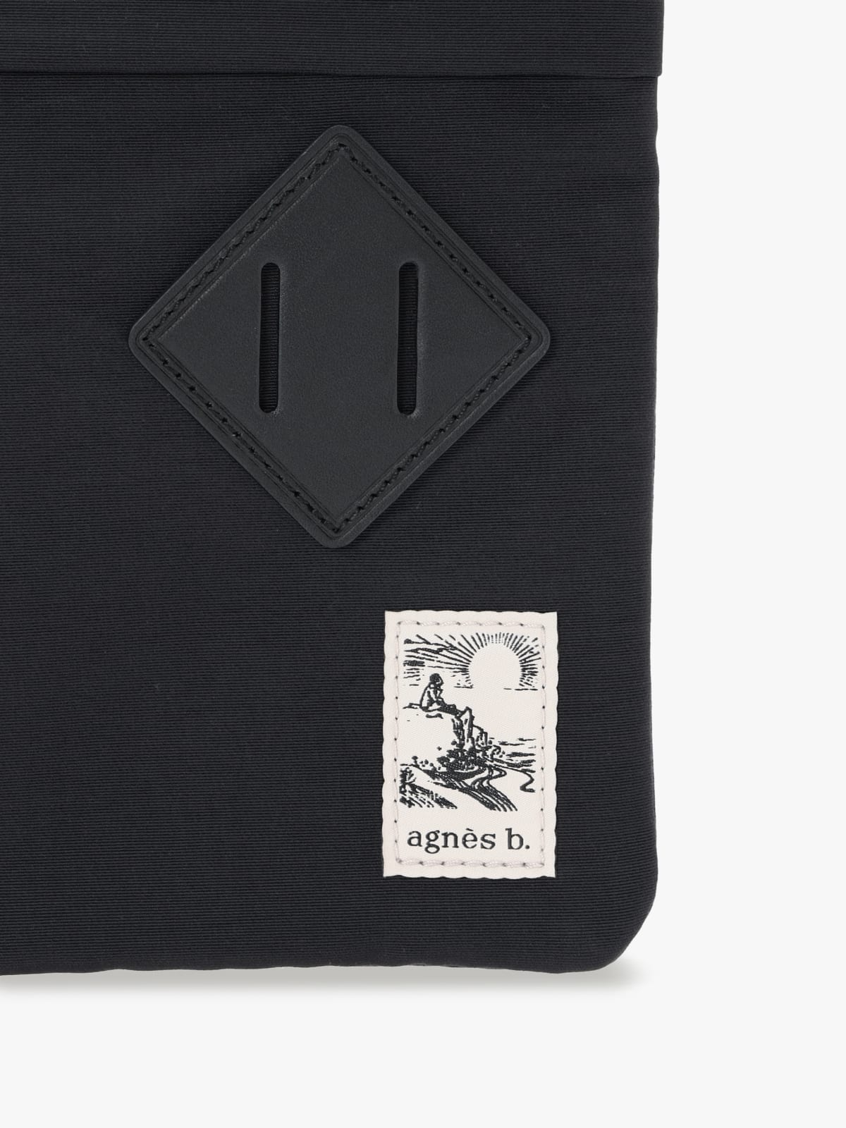 black cotton shoulder bag image number 3