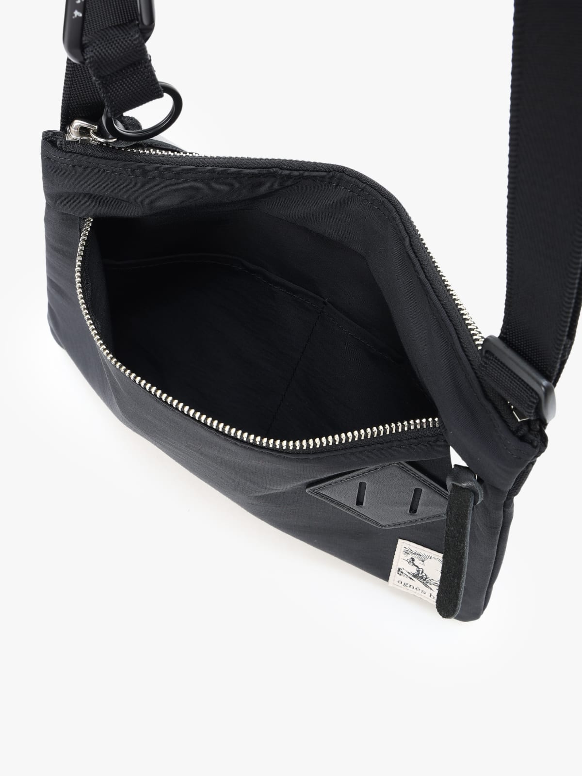 black cotton shoulder bag image number 7