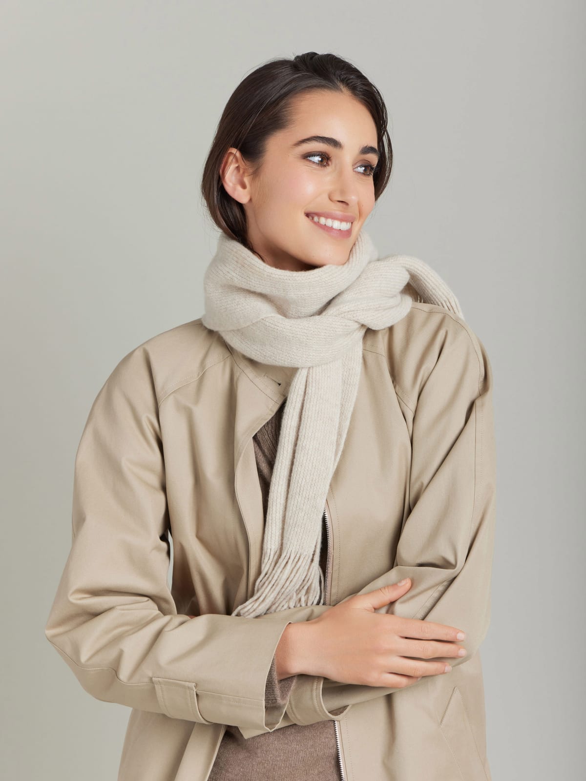 brown wool Petra scarf image number 2