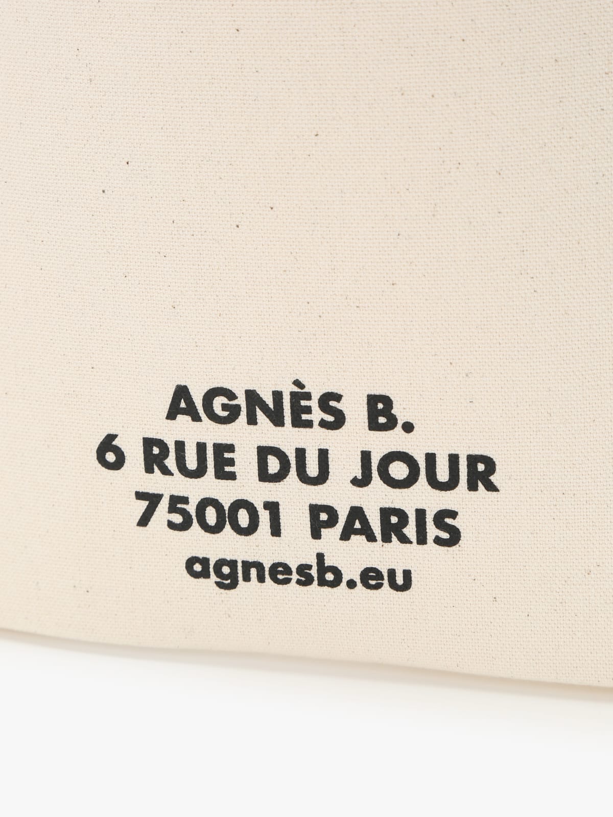 natural cotton agnès b. Paris logo tote image number 4