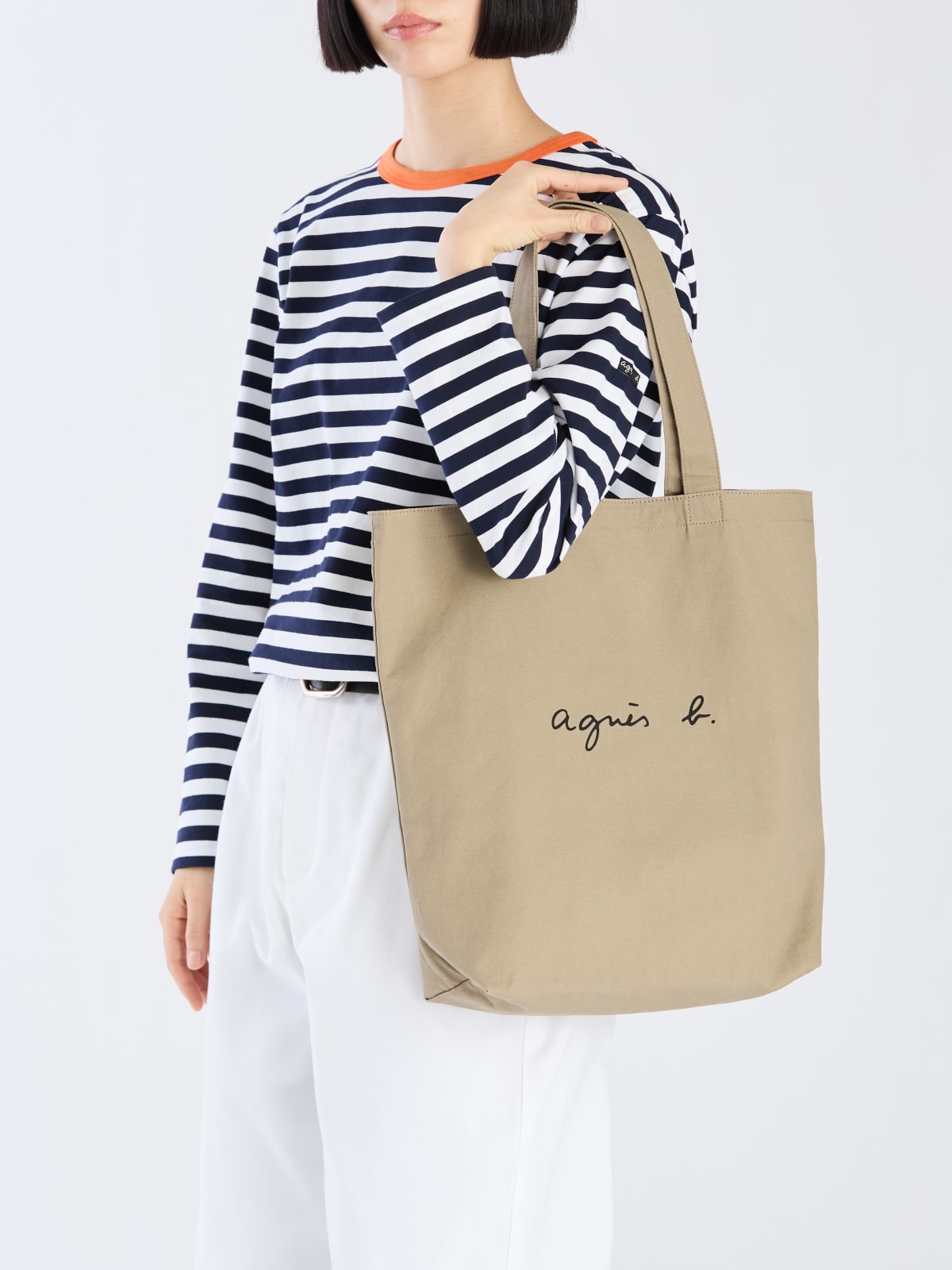 grey cotton reversible tote bag