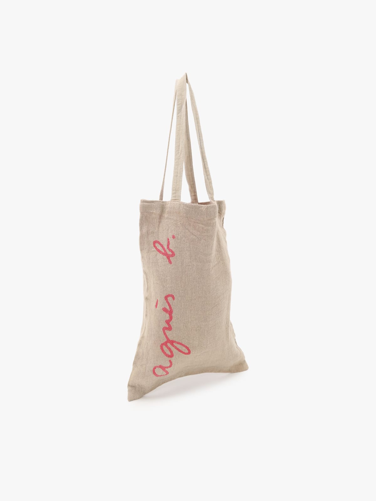 linen and cotton Charlie tote bag with red logo image number 2