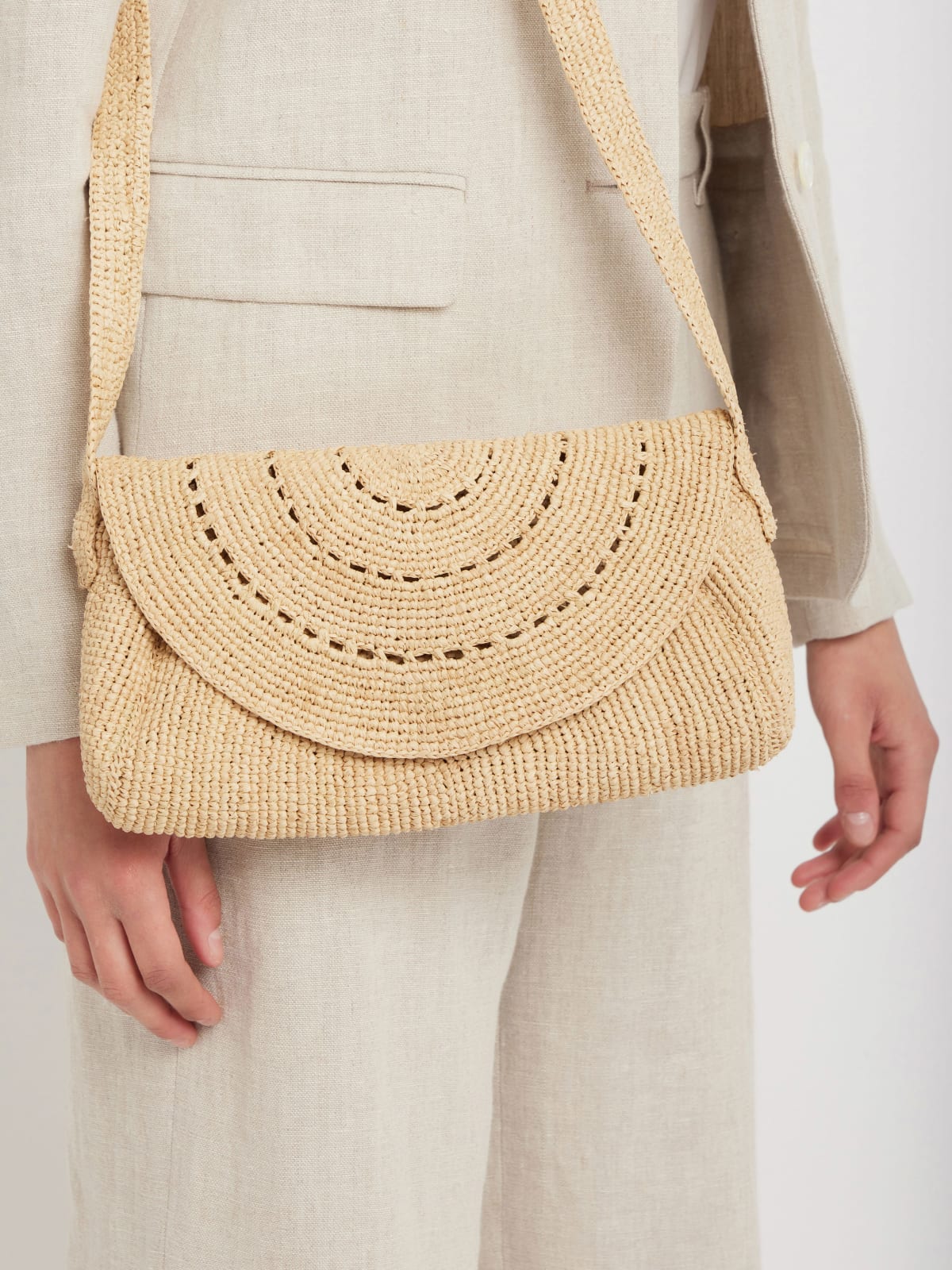beige Amy raffia bag image number 5