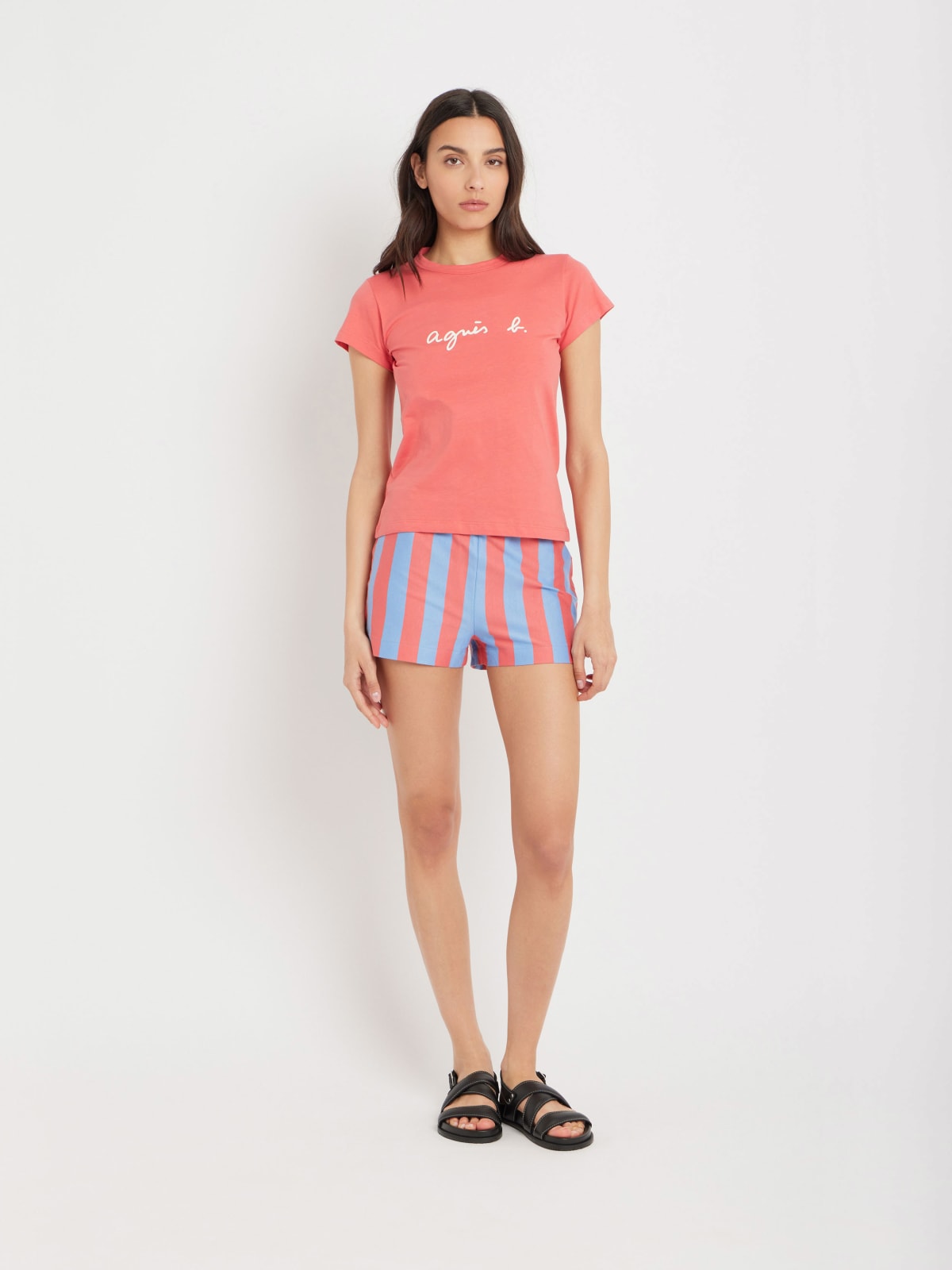 orange cotton jersey Brando t-shirt "agnès b." logo print