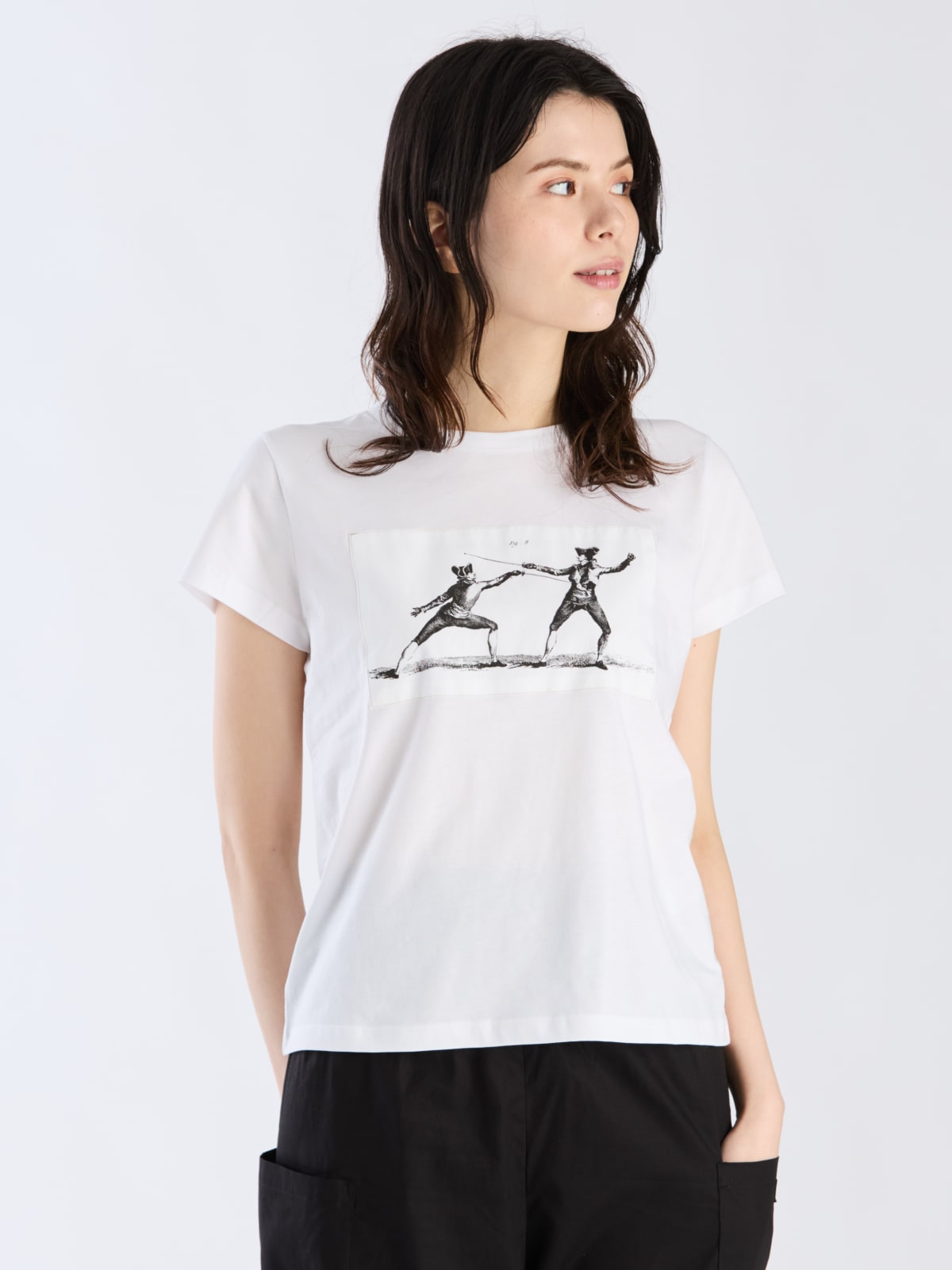 t-shirt Brando en jersey de coton sérigraphie "escrimeurs"