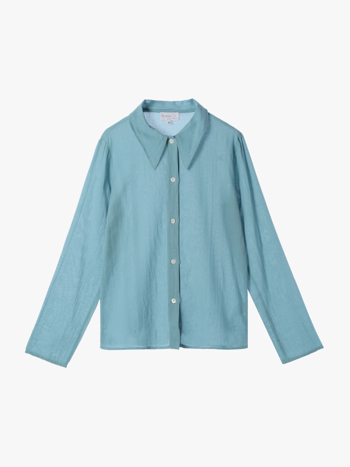 chemise Fine en voile de coton bleu
