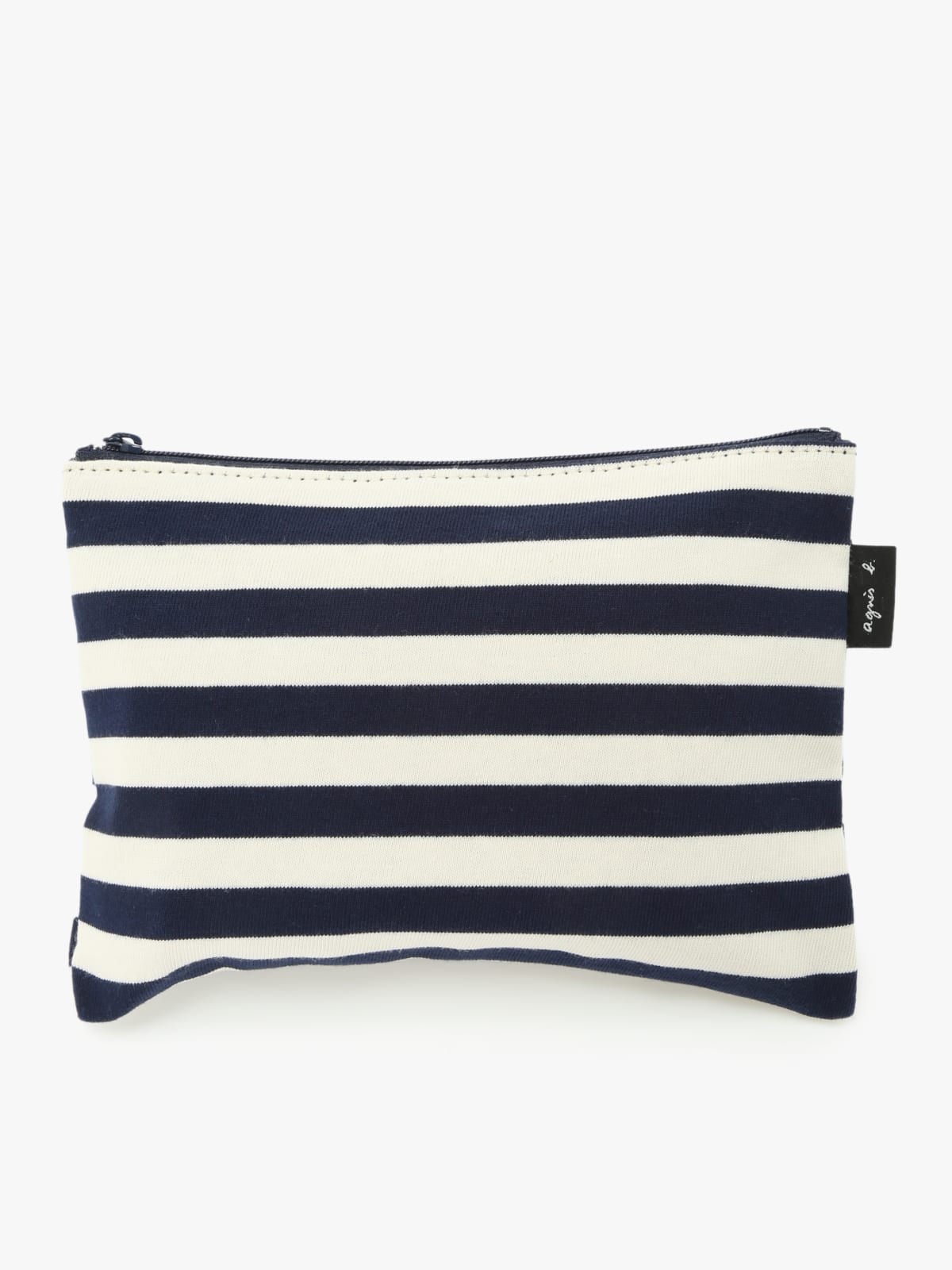 tote bag en coton réversible à rayures blanc cassé et bleu image number 7