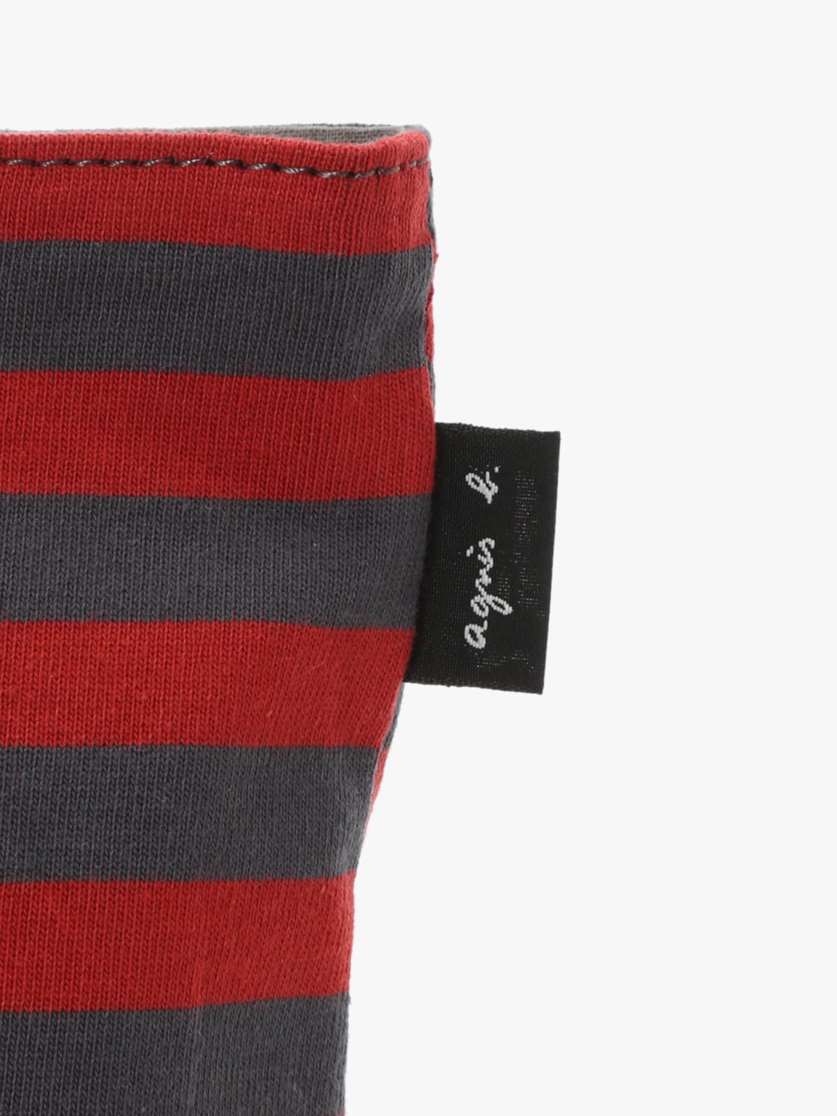 tote bag en coton réversible à rayures rouge et gris image number 6