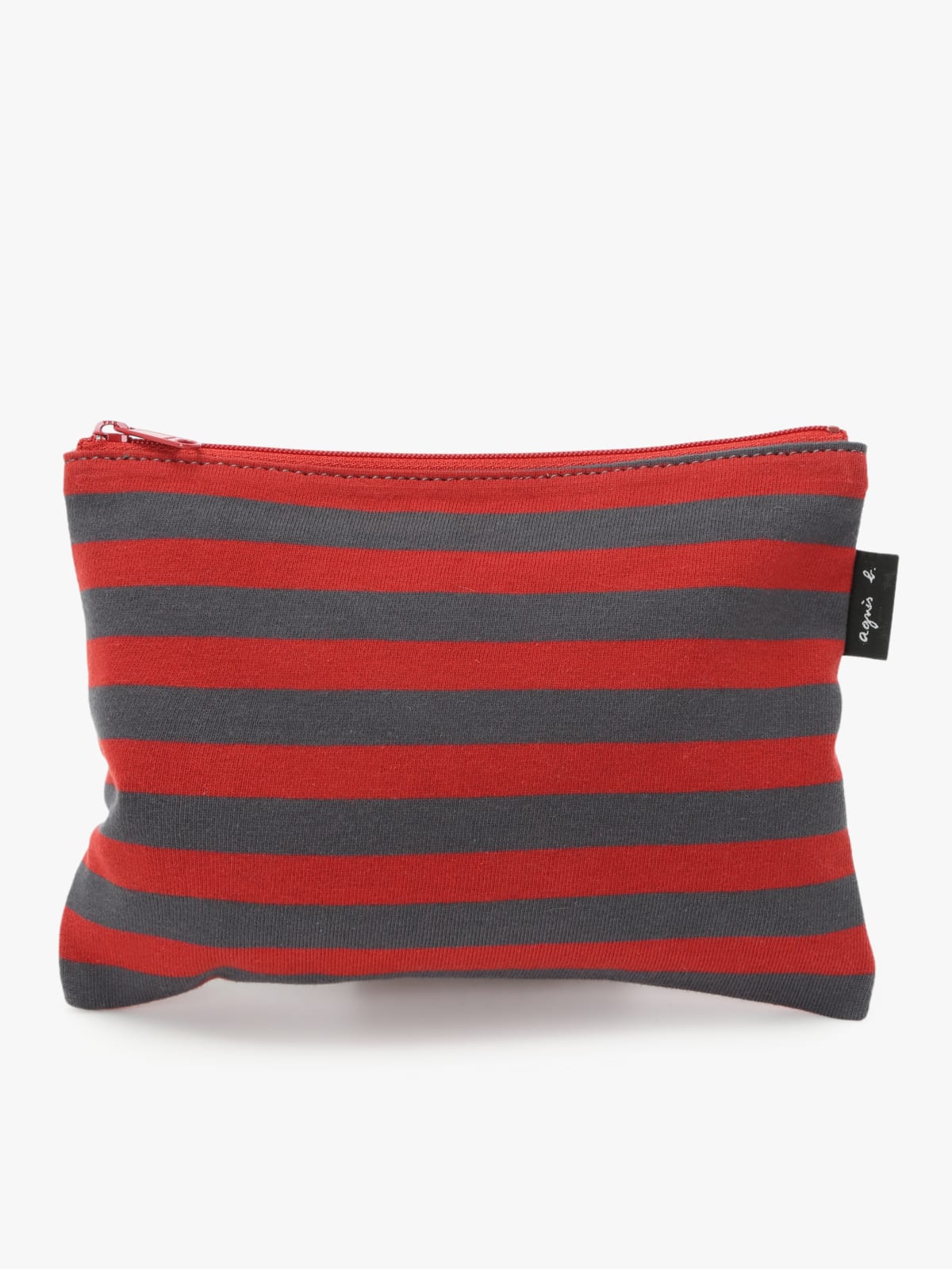 tote bag en coton réversible à rayures rouge et gris image number 7