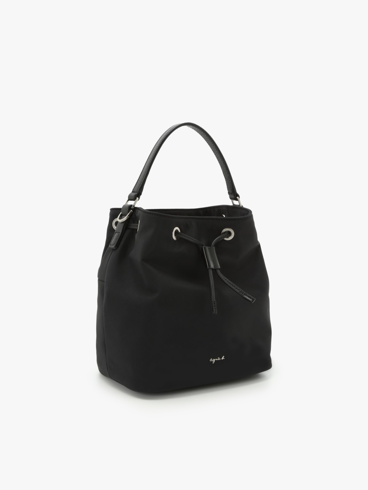 black nylon bucket bag image number 1