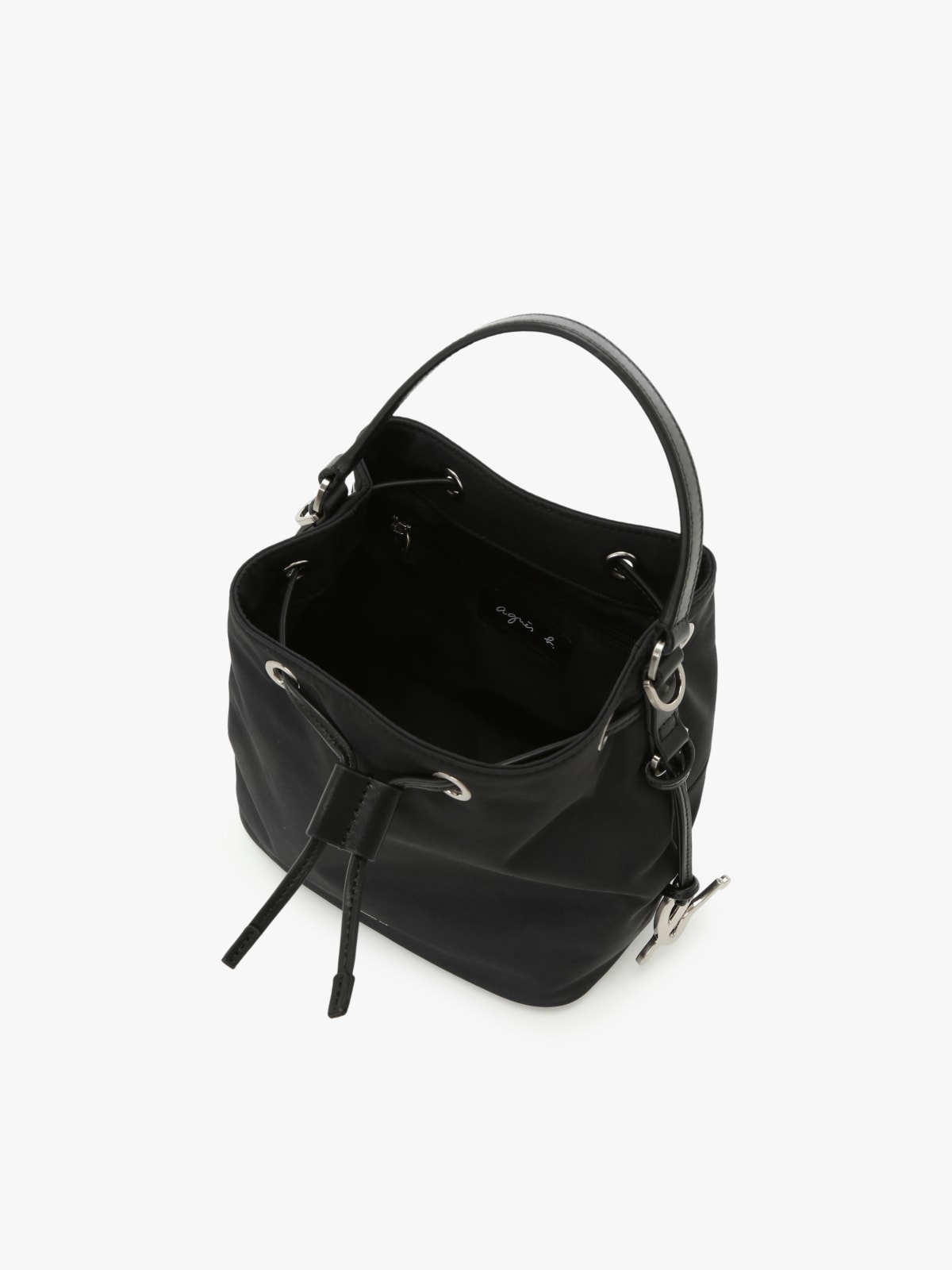 black nylon bucket bag image number 3