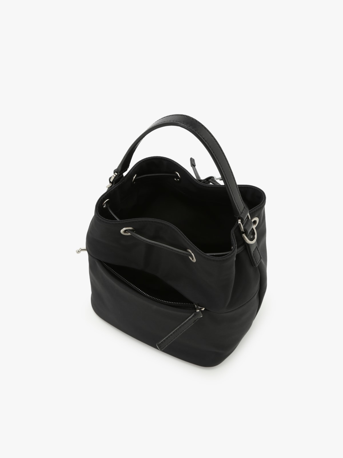 black nylon bucket bag image number 4
