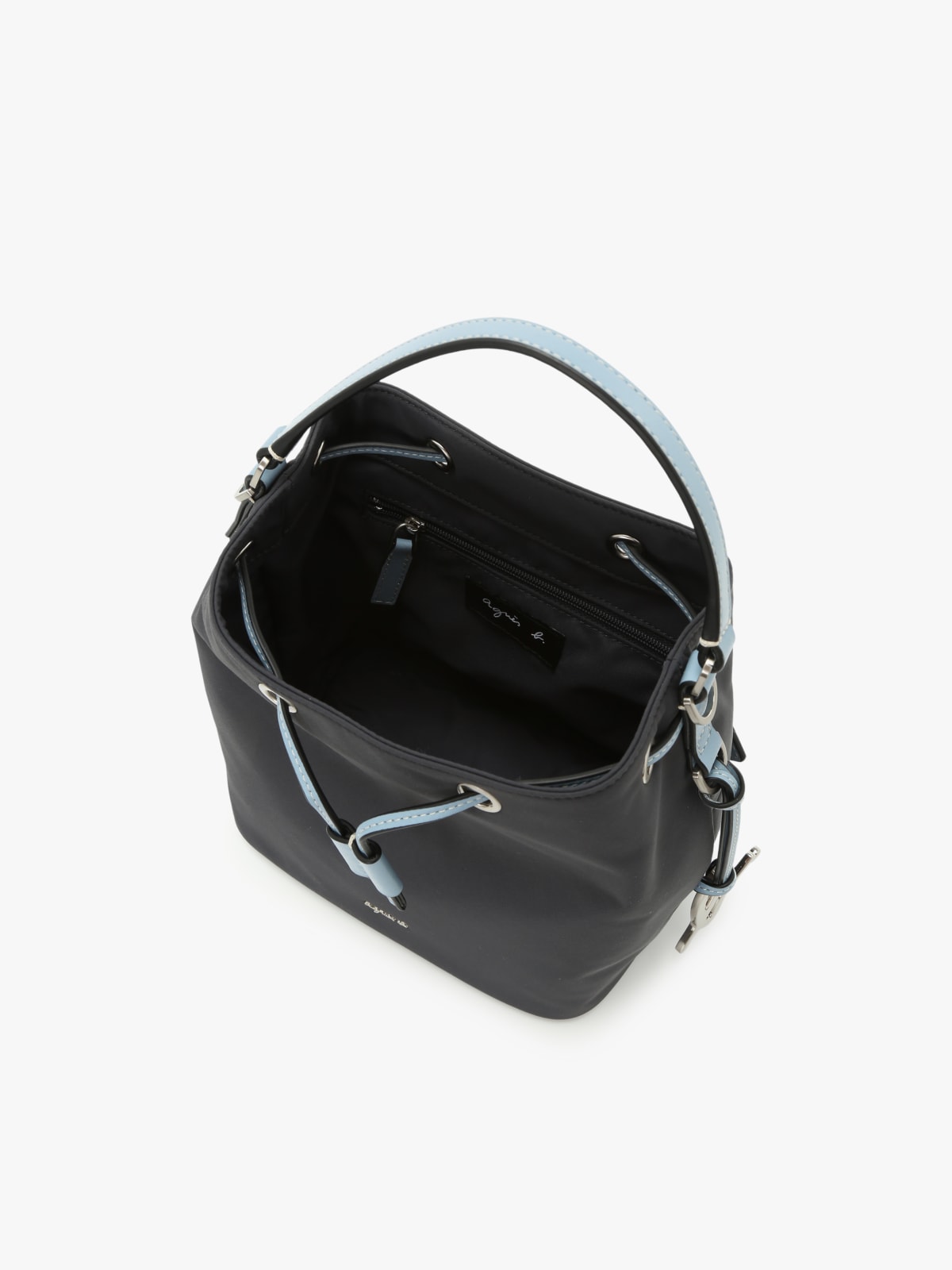 blue nylon bucket bag image number 3