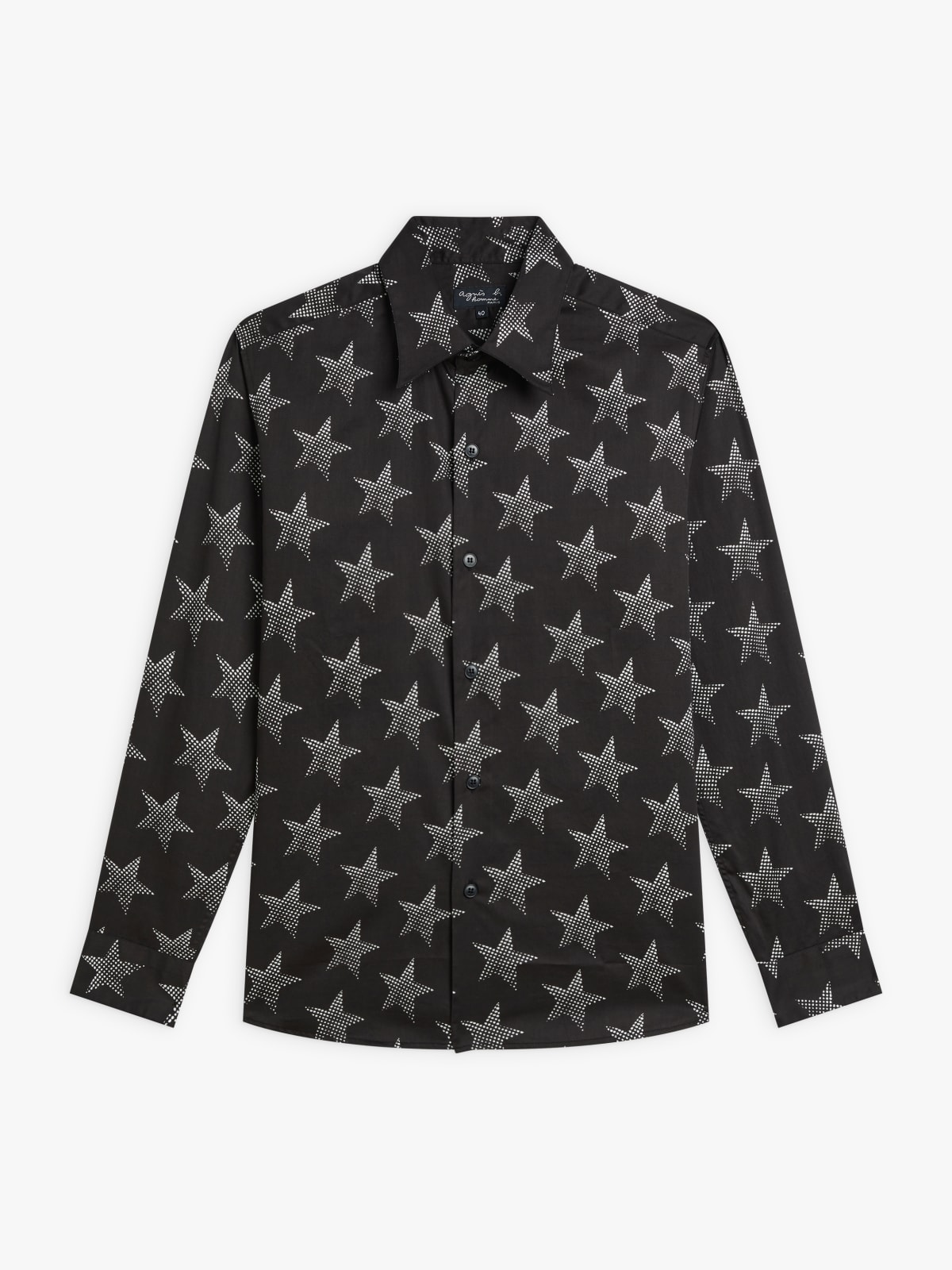 black cotton "étoile" printed Jimi shirt