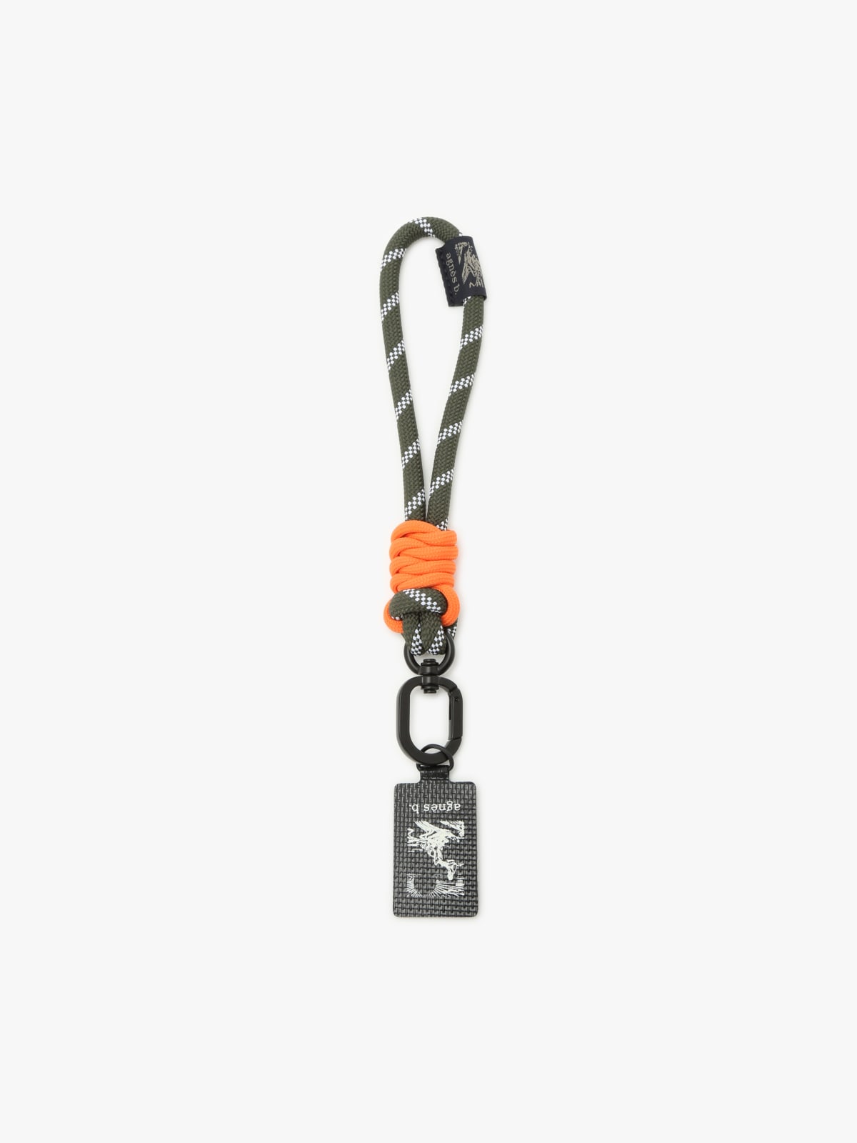 porte-clé "agnès b." avec cordon vert