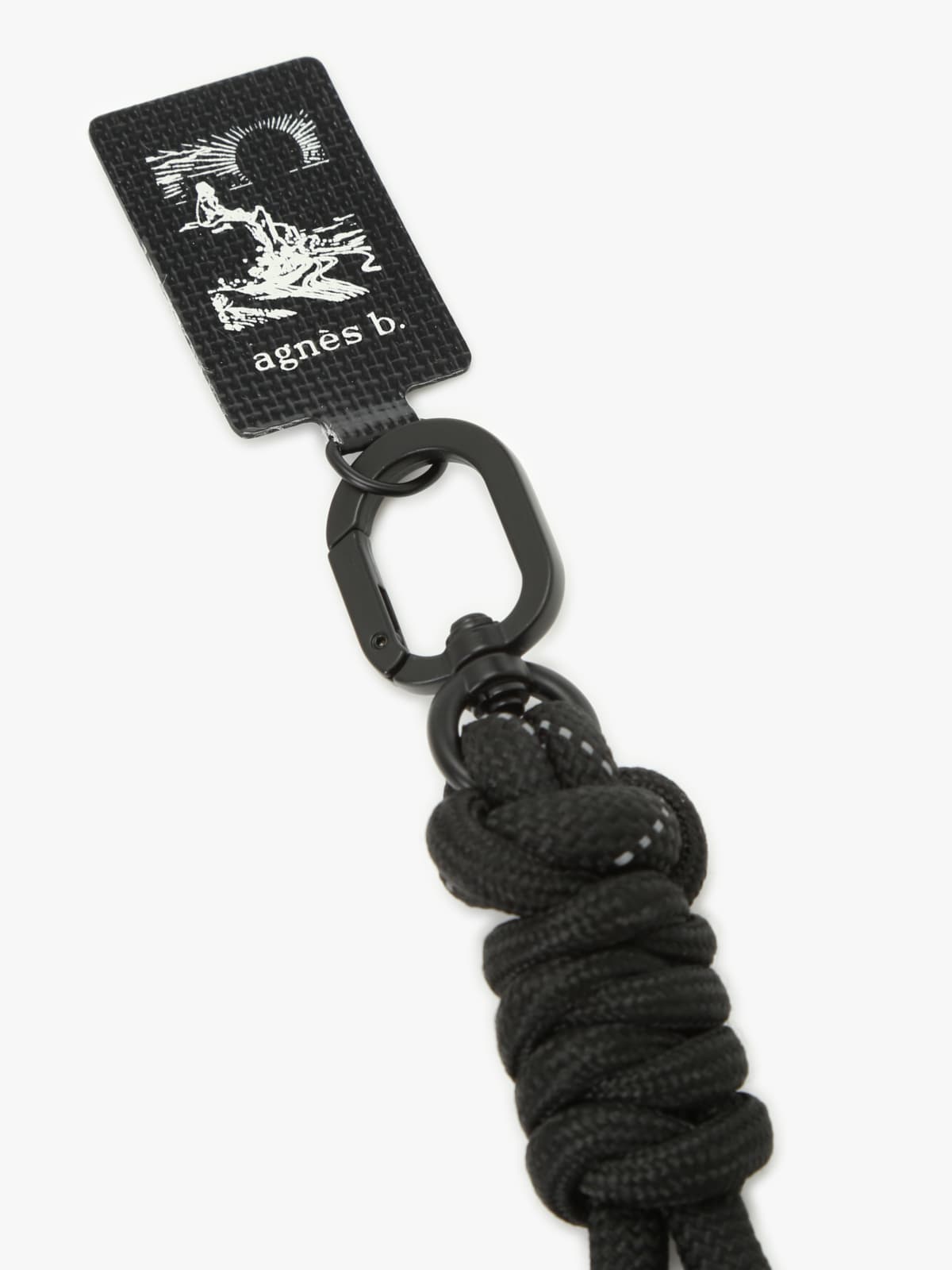 black key ring “agnès b.” with cord image number 2