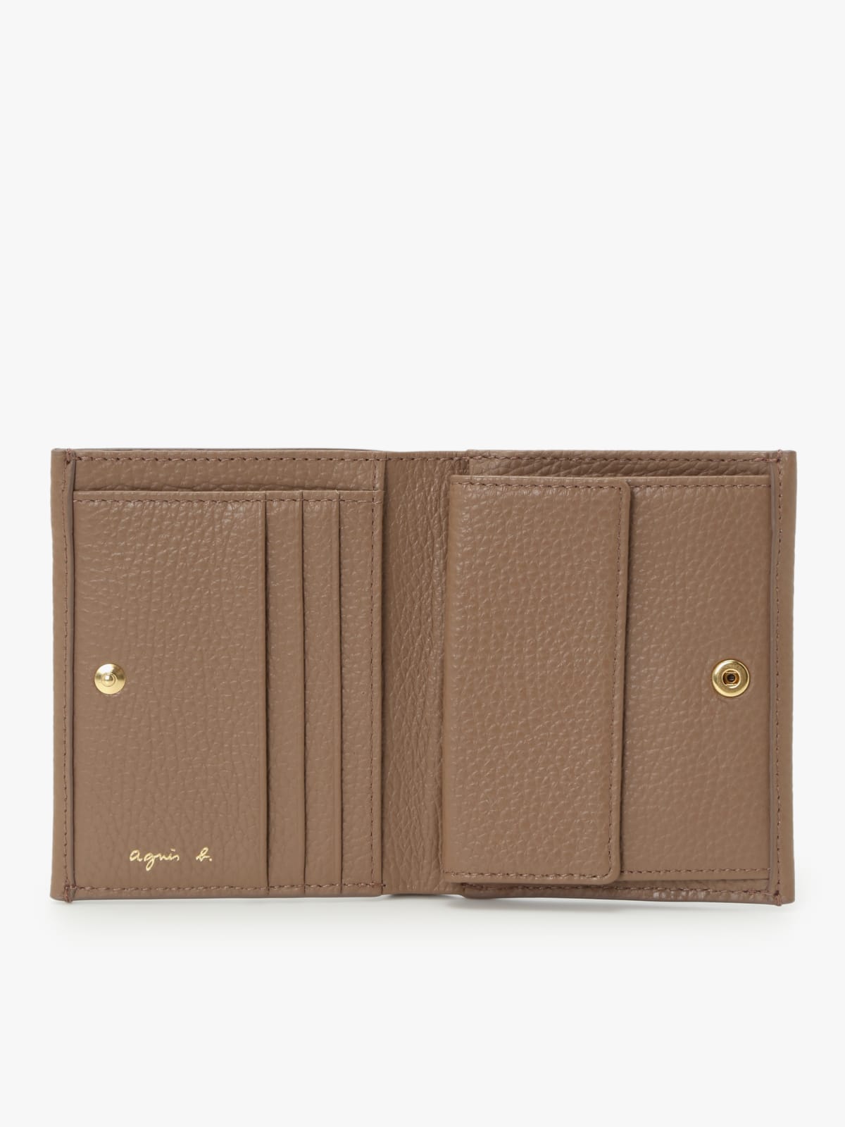 taupe leather wallet image number 3