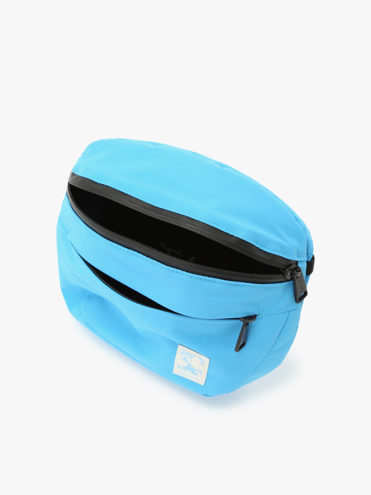 blue nylon shoulder bag image number 4