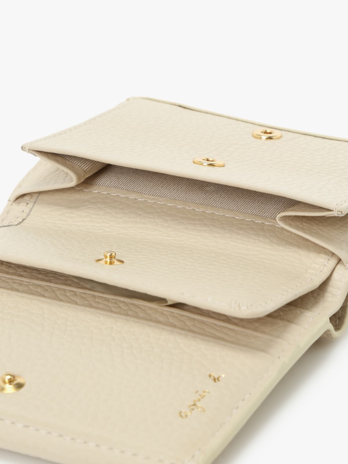 beige leather wallet image number 5