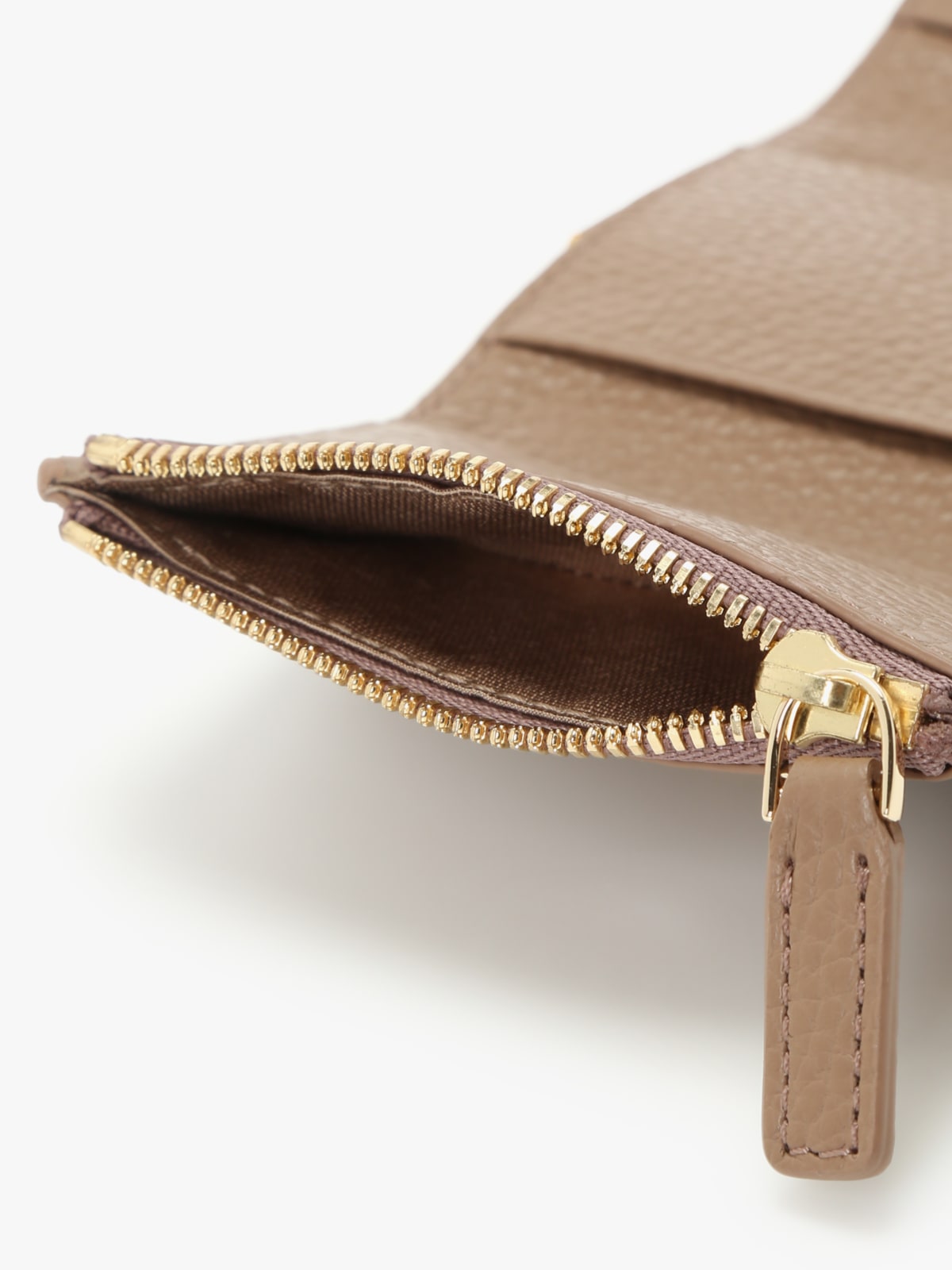taupe leather wallet image number 5