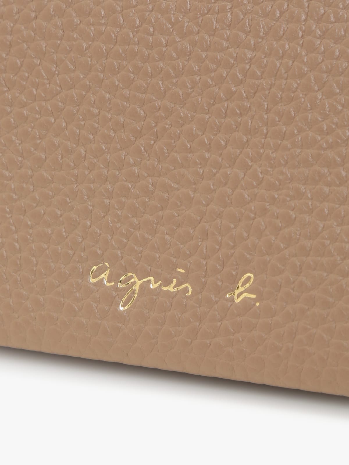 taupe leather wallet image number 6