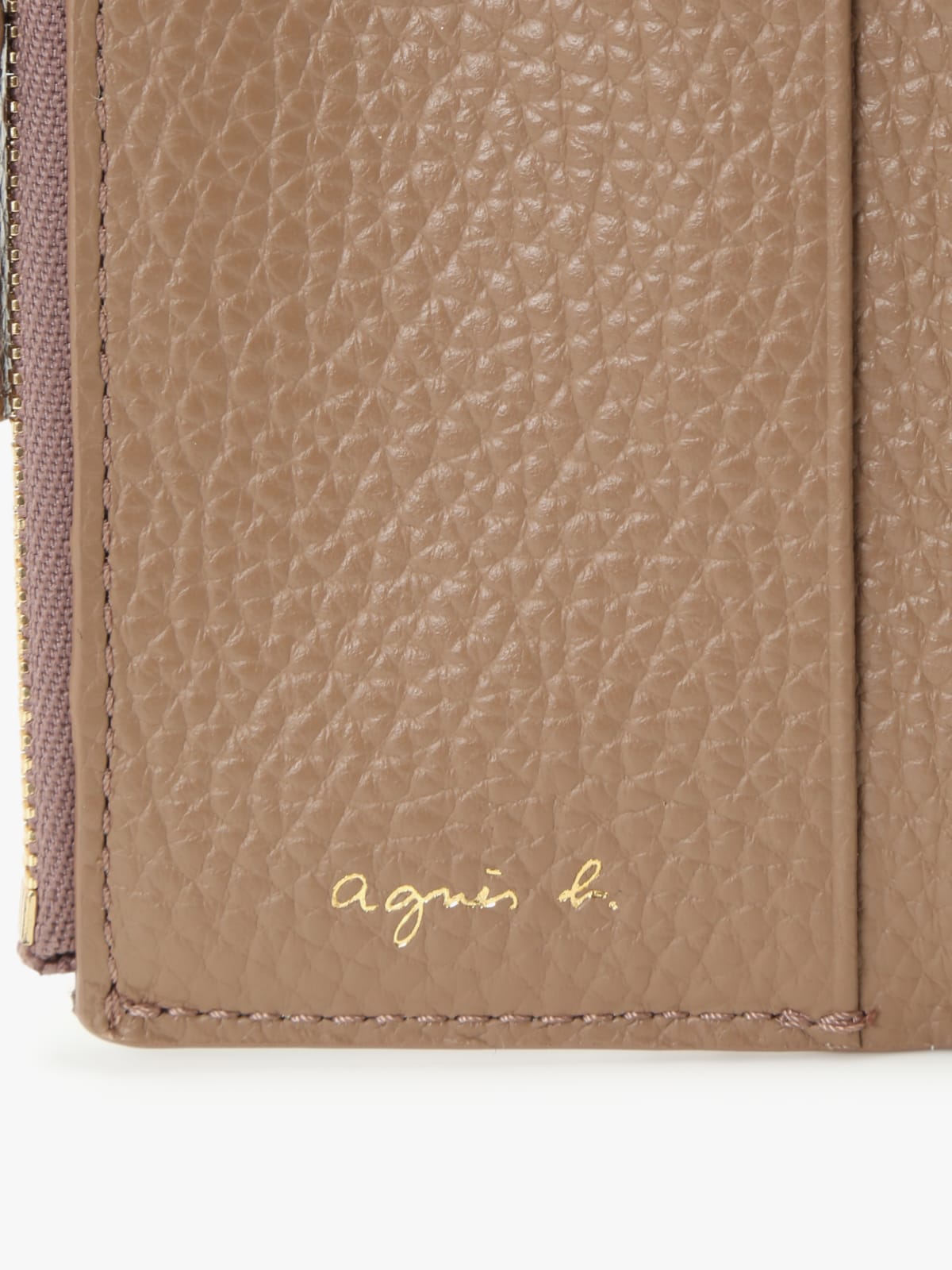 taupe leather wallet image number 7