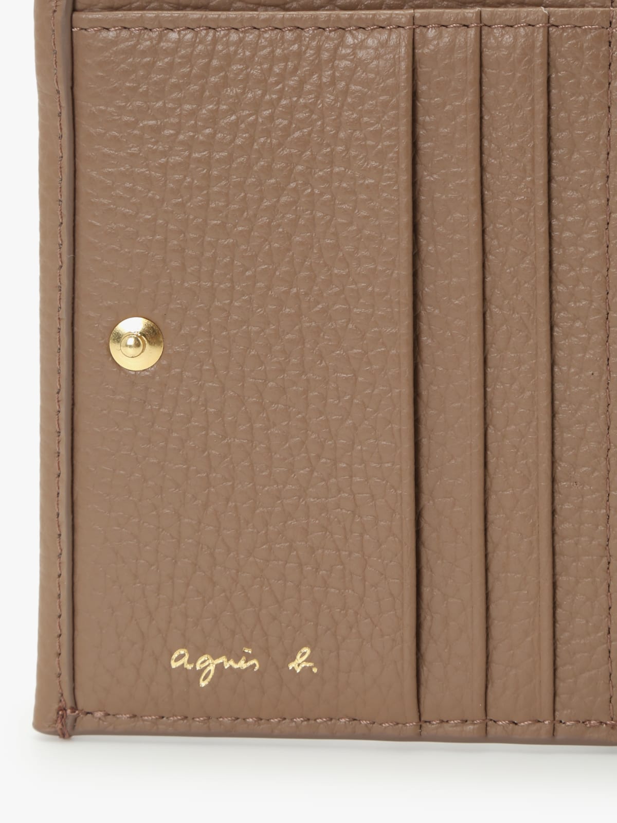 taupe leather wallet image number 7