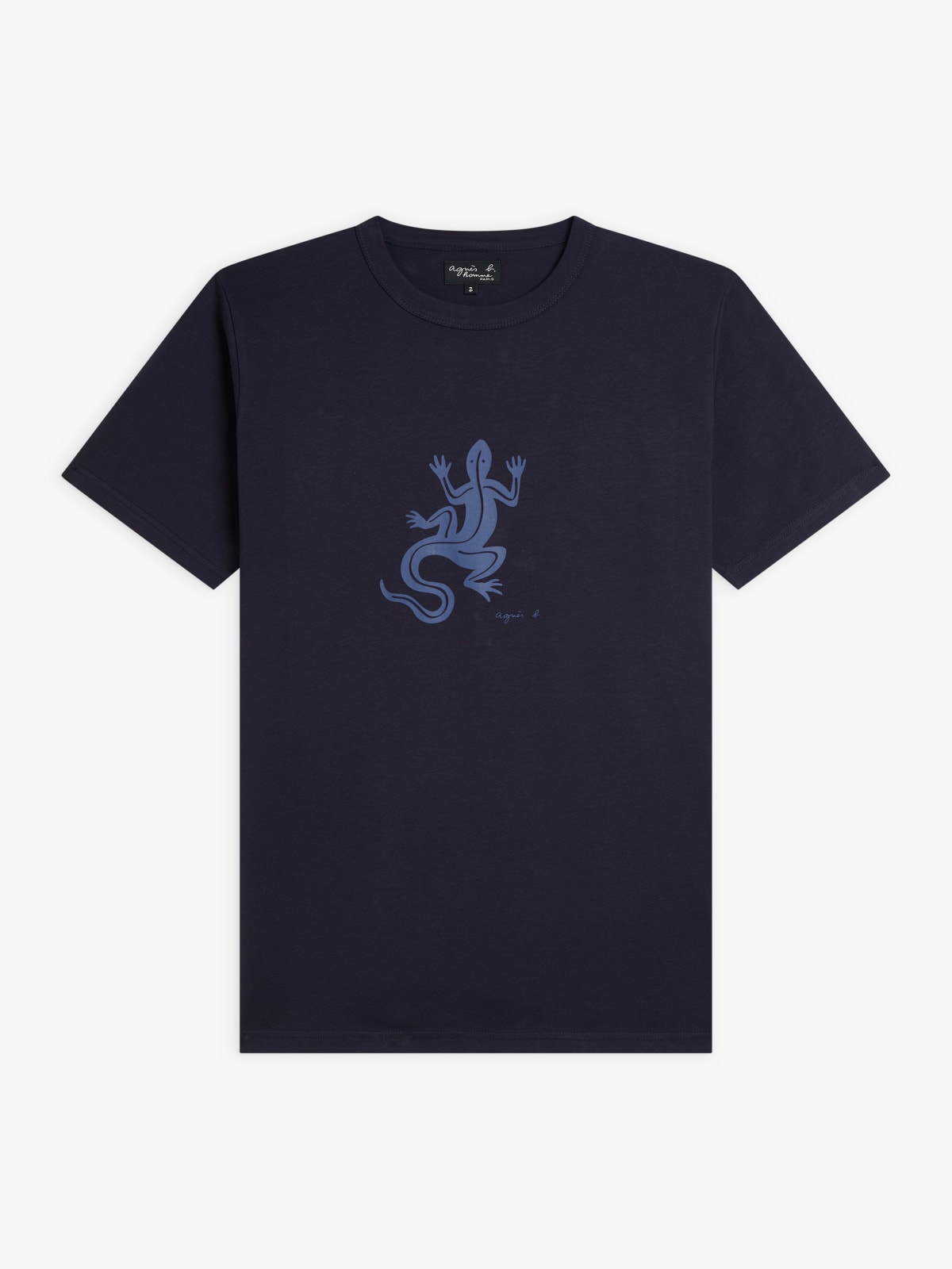 t-shirt Brando manches courtes avec sérigraphie Lézard bleu