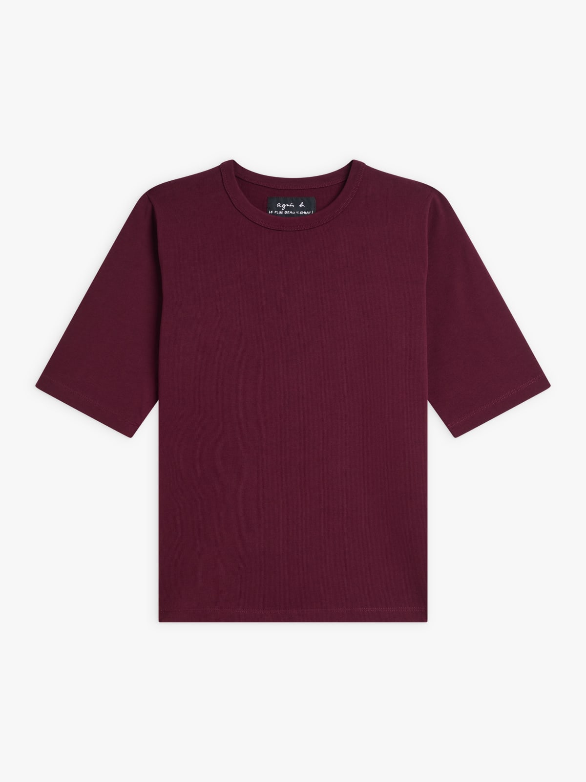 burgundy cotton heavyweight Brando elbow-length t-shirt