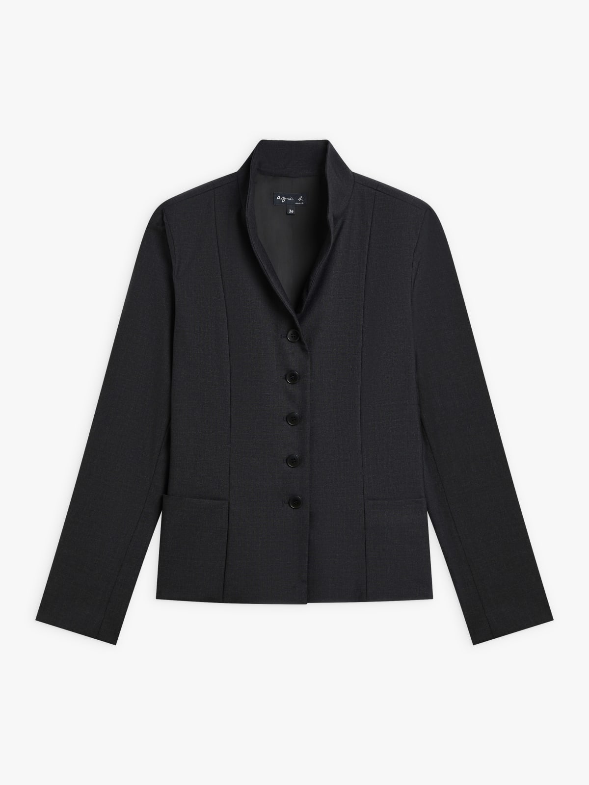 mottled grey worsted wool Katane jacket