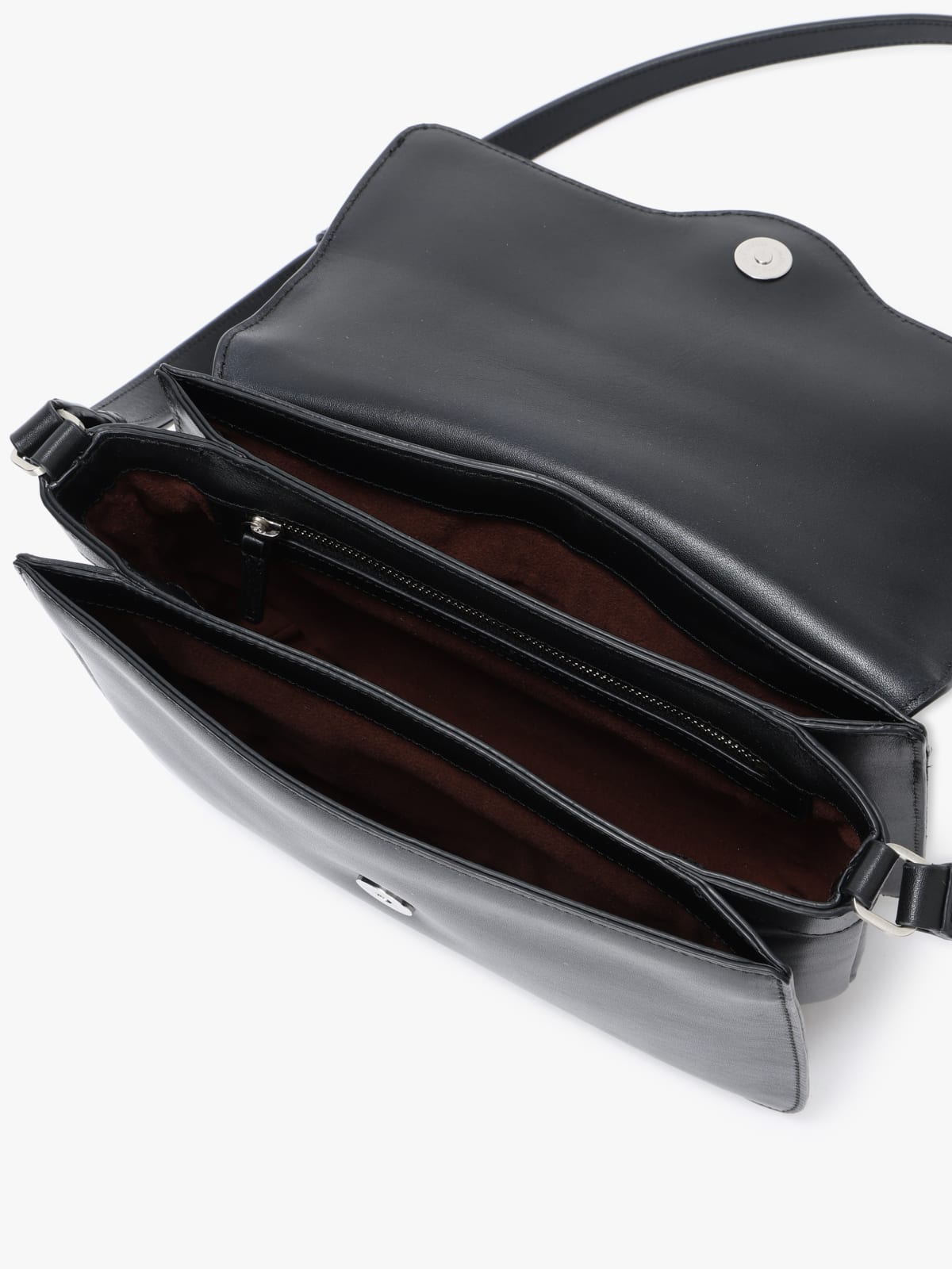 black leather shoulder bag image number 4