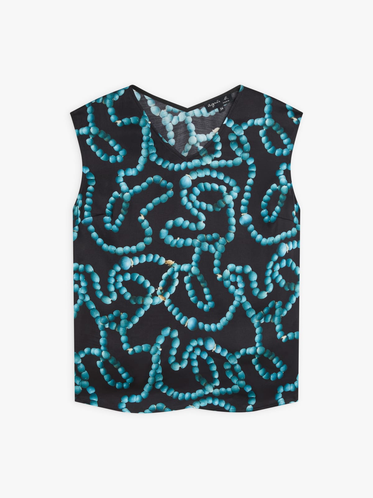 viscose "Colliers" (necklaces) print top