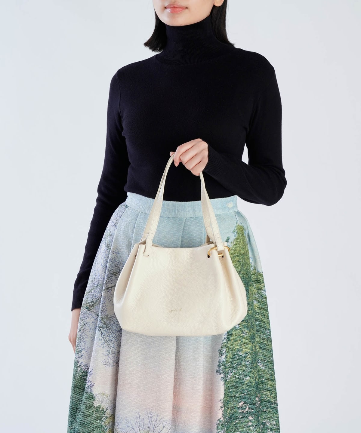 beige cowhide leather bag