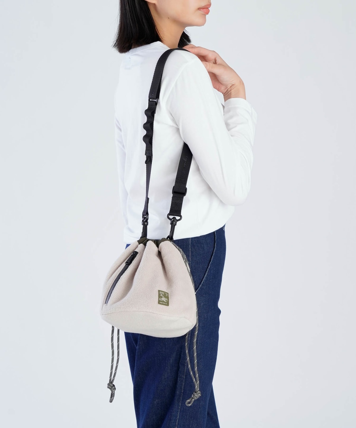 green reversible polyester bag