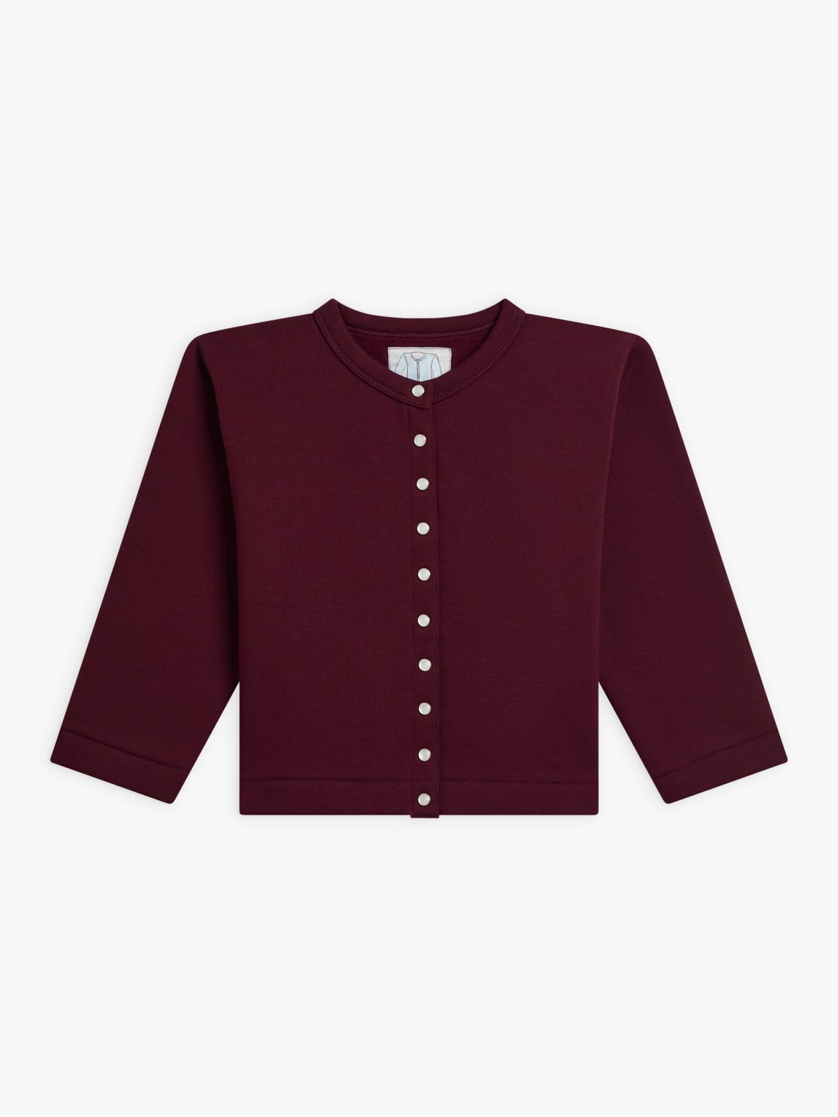 cardigan à pressions en coton bordeaux