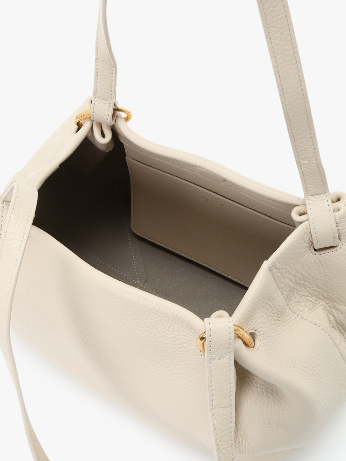 sac en cuir beige image number 3