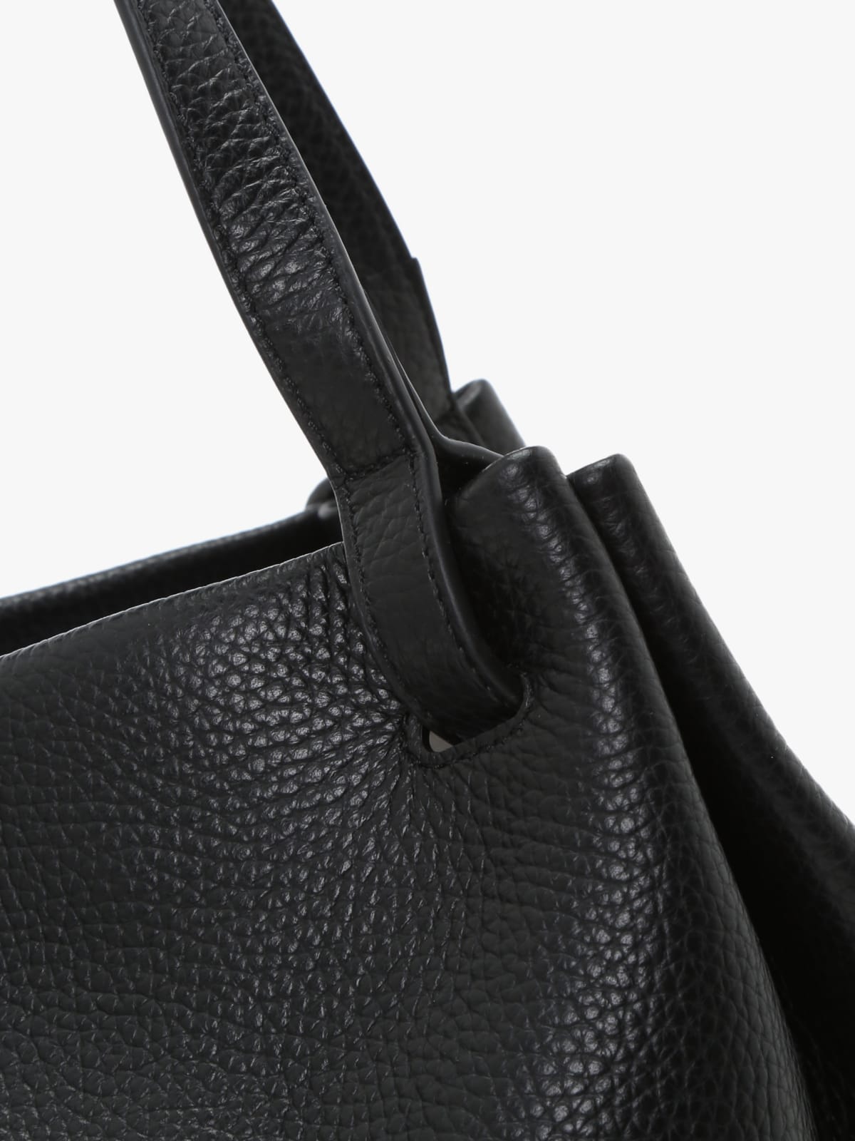 black cowhide leather bag image number 4